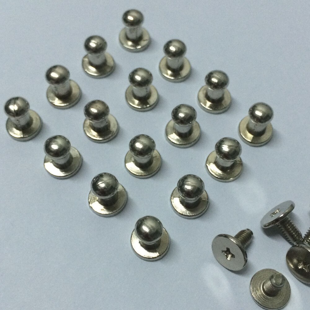 100Pcs 8X5X8MM Zilver Ronde Bodem Schroef Spikes Metalen Studs Klinknagels Screwback Spots Cone lederen Craft Spikes Fit DIY Maken