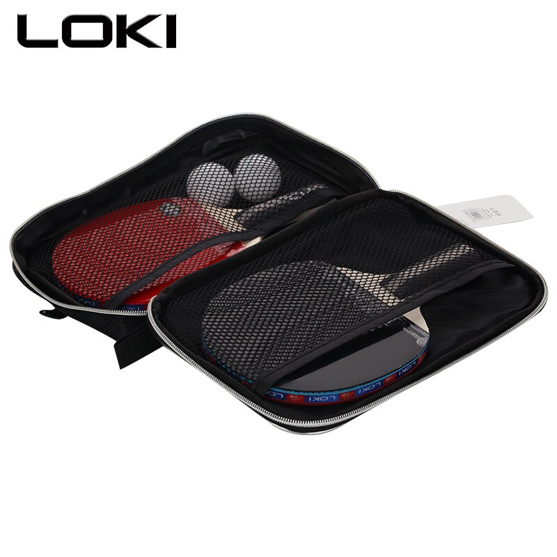 Loki-paletas de Ping Pong para principiantes, raqueta de tenis de mesa con 5 hojas de madera, 1 par de granos de goma