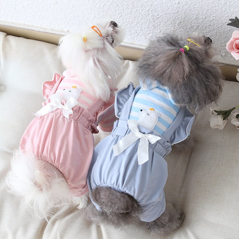 Gestreepte Jumpsuits Voor Honden Herfst En Winter Winter Jumpsuit Voor Honden Vier-Legged Pet Dikker Overall Roupas Para Huisdier jumpsuit