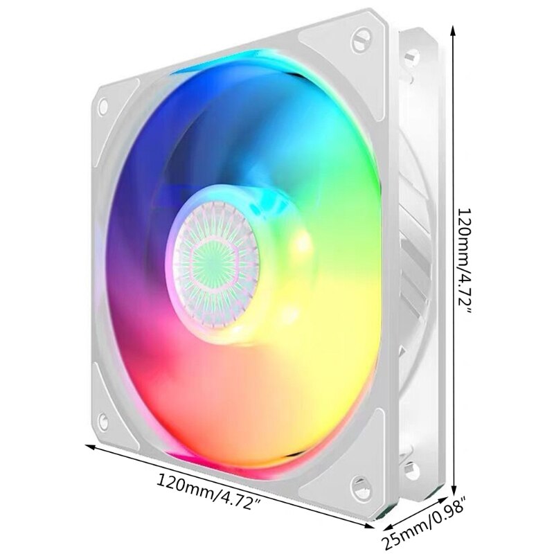 120 ARGB Computer Case CPU Cooling Fan White Frame Silent 5V Addressable PWM Cooler Master Radiator Replaces Fans