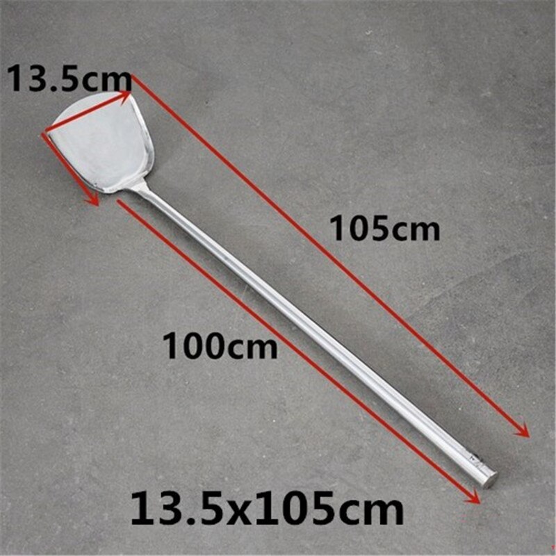 Extra long stainless steel wooden handle spatula Soup spoon cooking canteen kitchen China wok chef soup factory spatula Turner: 13.5x105cm