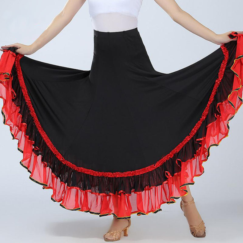 Moderne social flamenco dans spansk kjole firkantet scene performance stor swing nederdel