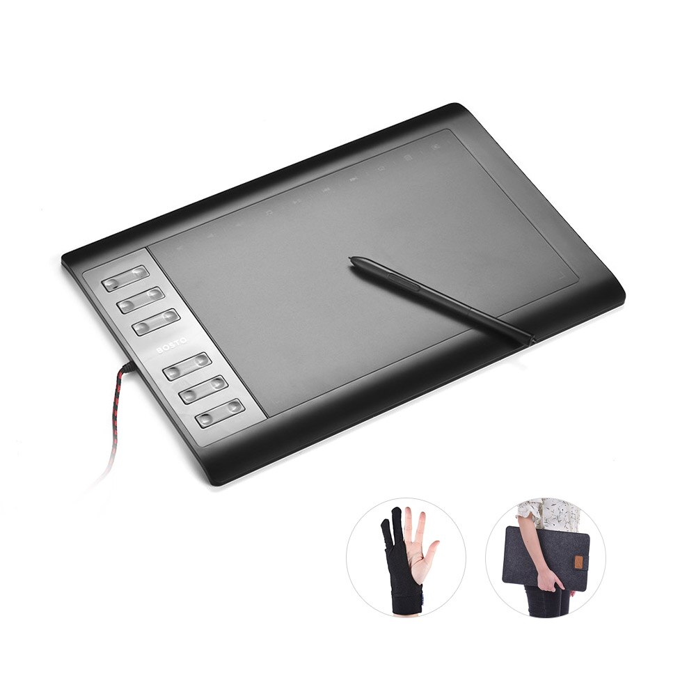 Bosto 1060 Plus Digital Graphic Drawing Painting Animation Tablet Pad 10'' * 6'' Working Area 8192 Level Pressure Sensitivity