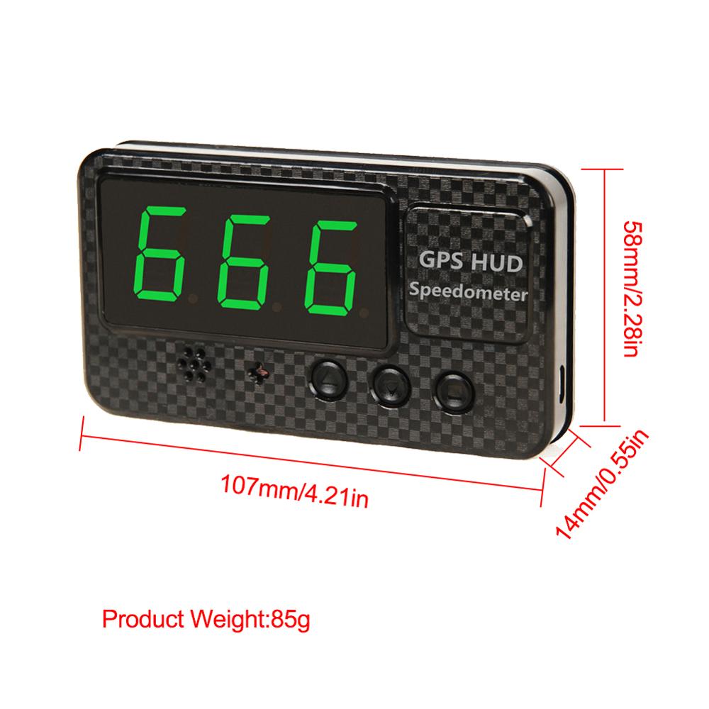 GPS Speedometer 3" Speed Odometer Mileage Odometer Digital Car Speed Alarm MPH KMH Altitude car HUD head up display C60S