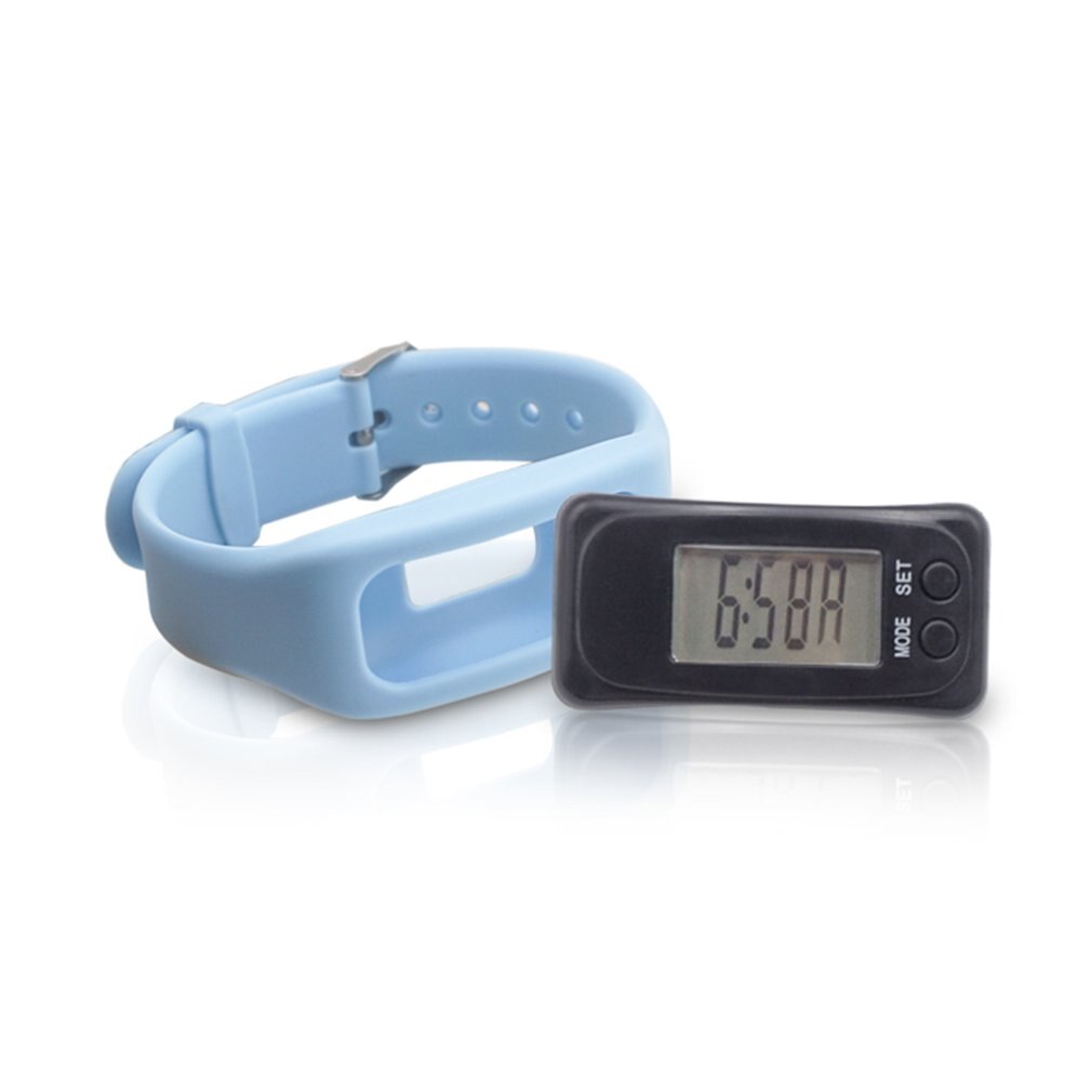Lcd Smart Pols Waterdicht Stappenteller Sport Monitor Running Sporten Stappenteller Fitness Polsband: Blue