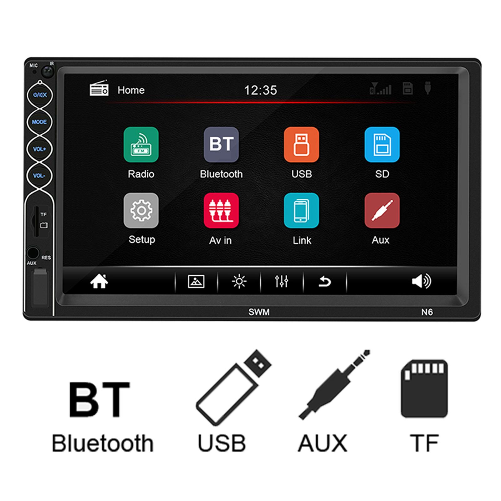 N6 7Inch 12V Scherm Usb 2.0 Interface High Definition Video Bluetooth Auto MP5 Video Player Tf Card Play aux Spelen Auto Accessoires