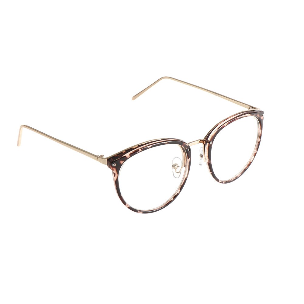 Retro Cat Eye Glasses Frame Faceted Crystal Eyeglasses Can Be Equipped with Myopia Glasses Vintage Women Eyeglass Frame: Type 3- leopard
