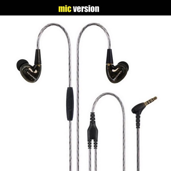 TENNMAK Pro Dual Drivers In Ear Sport MMCX Detachable Earphone Vs SE215 SE535 --- Version: black with mic