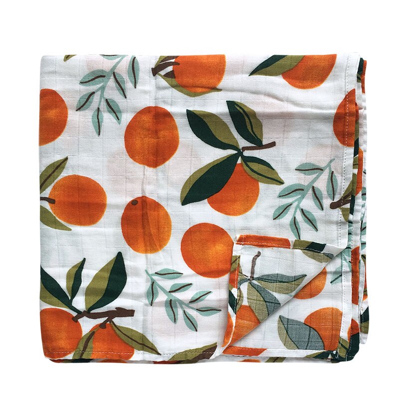 Bambu bomull mjuk baby swaddle muslin wrap spädbarn baby sängkläder: Orange