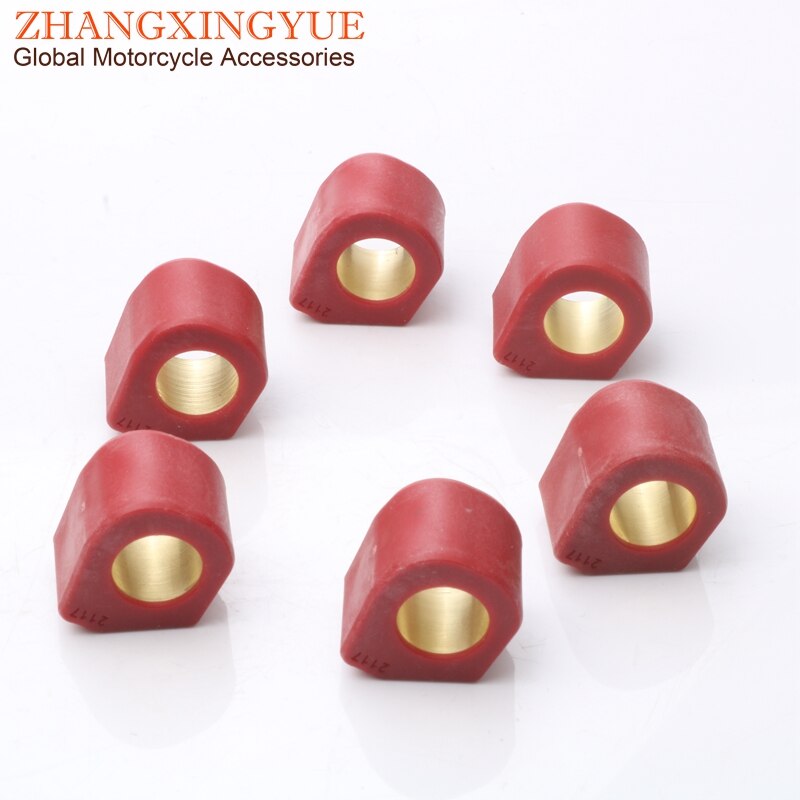 6pc rendimiento variador pesos para rodillos 9 gramos 11,5 gramos 13gram 14gram 21x17mm para Piaggio Beverly Carnaby 200 250 hexagonal GTX 180