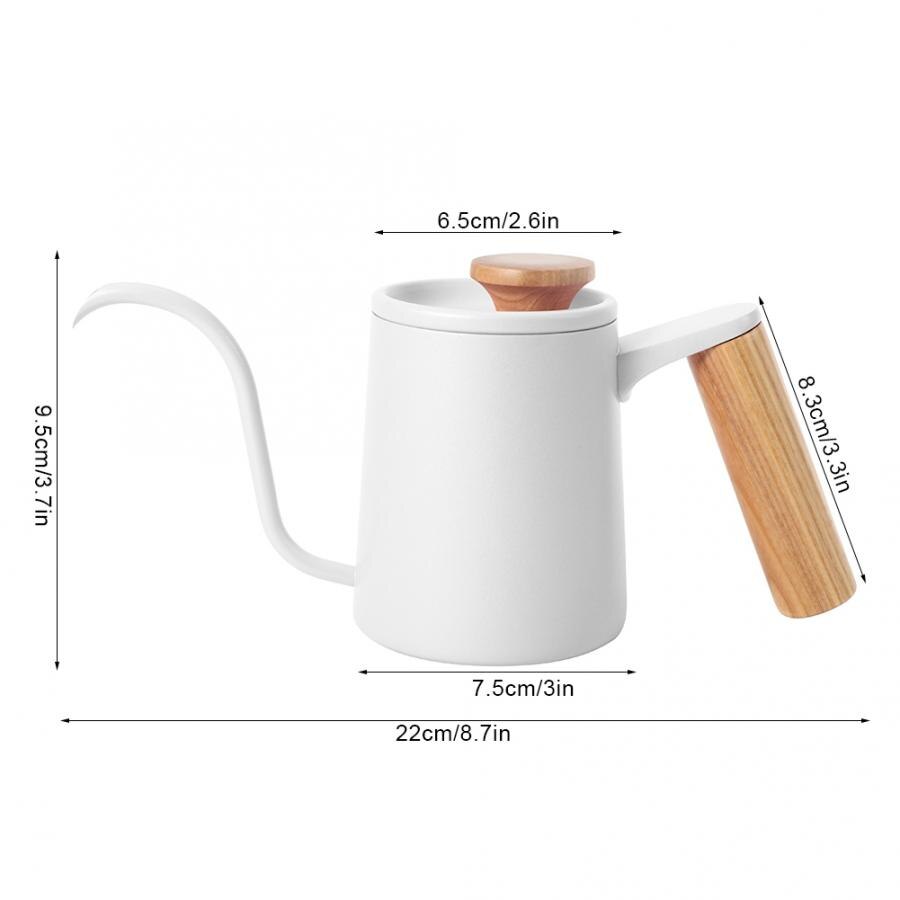 Drip Kettle 350ml Stainless Steel Coffee Pot Long Gooseneck Spout Water Kettle Cafeteira Expresso Drip Coffee Tea Pot Kettle: White