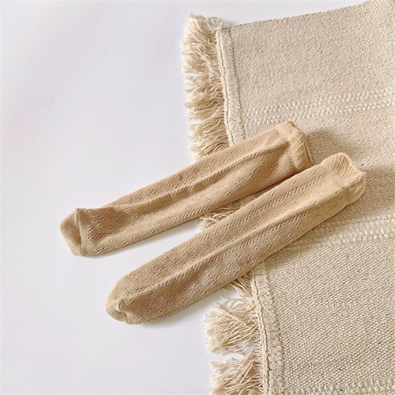 Nuovi calzini alti al ginocchio per bambini di marca estiva scava fuori calzini sottili per bambini Unisex calzini in maglia di cotone neonate ragazzi neonati calzini: khaki