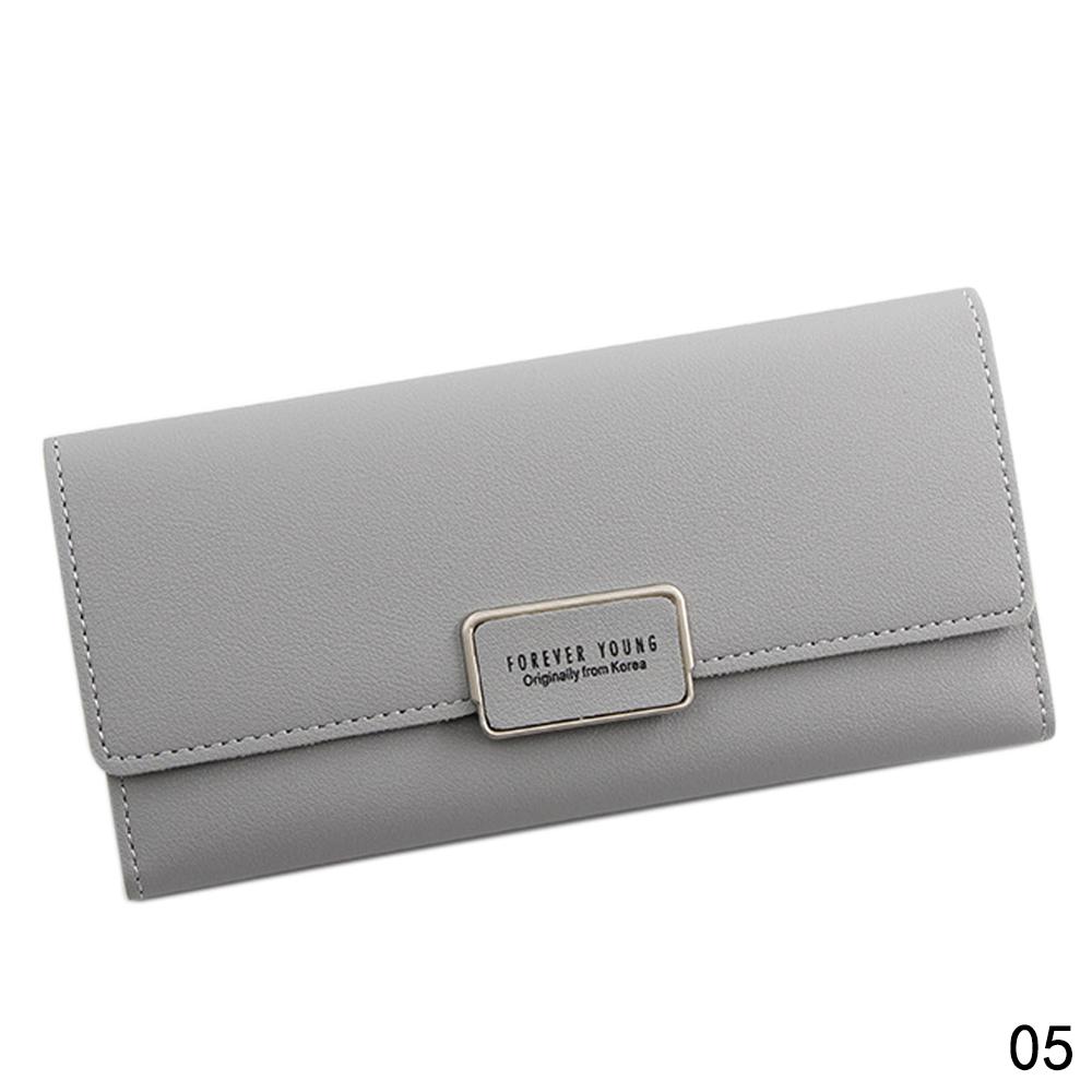 Wallet long Zipper Multi Card Position Leather Coin Purse women Card Holder Leather wallet women casual wallet: Gray