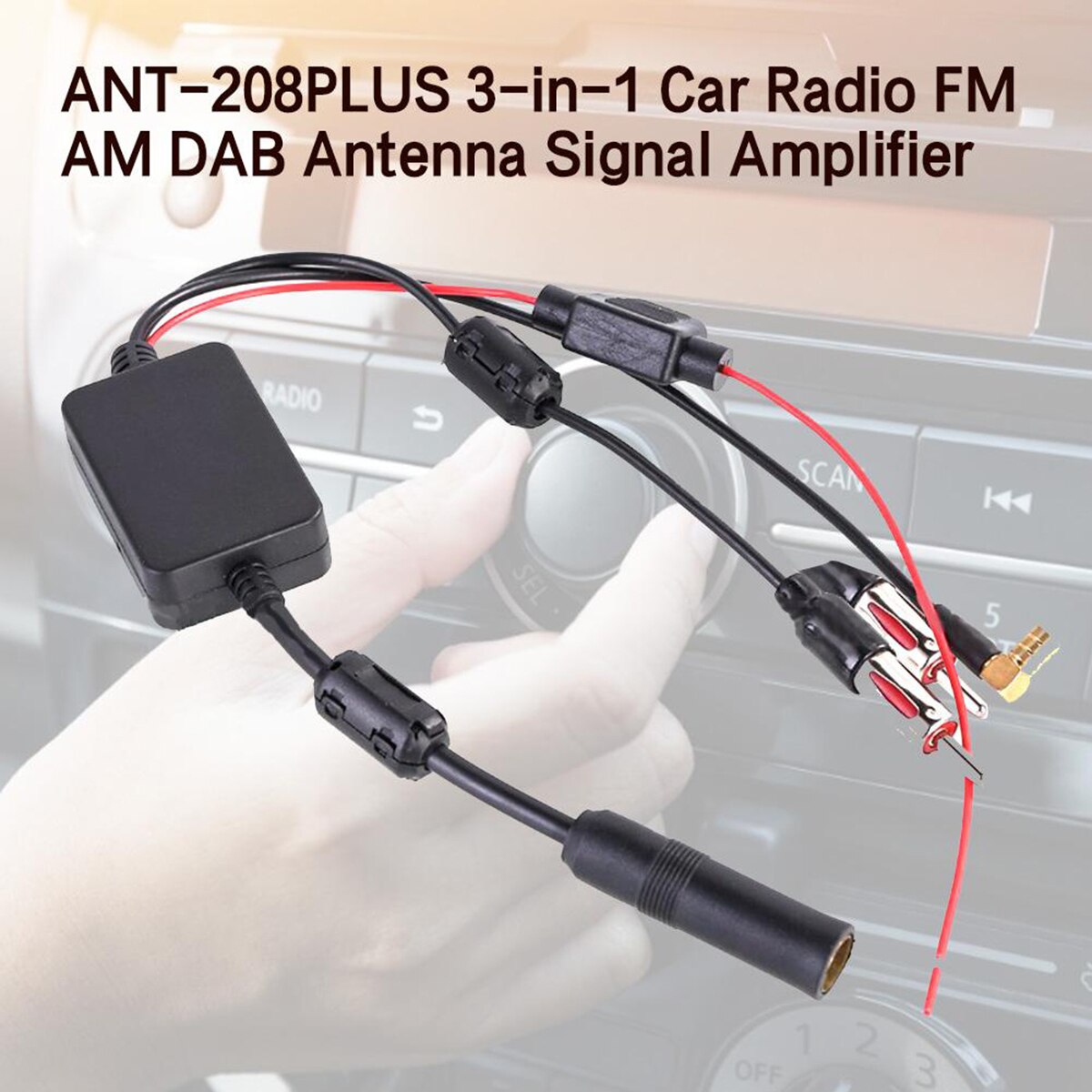 Car AM FM Radio Antenna Signal Amplifier With Magnetic Ring And Strong Anti-Interference For Noise Removal​​ Radio Signal AMP​