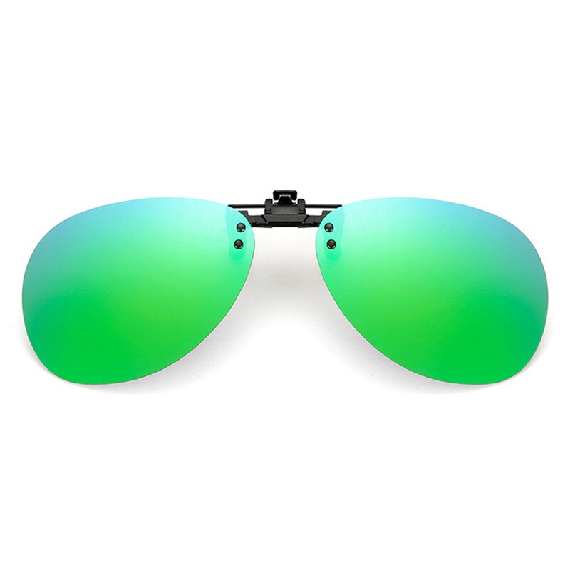 Convenient Polarized Clip-on Night Vision Pilot Fishing Sunglasses Flip-up Len Cycling Driving Glasses#288216: green