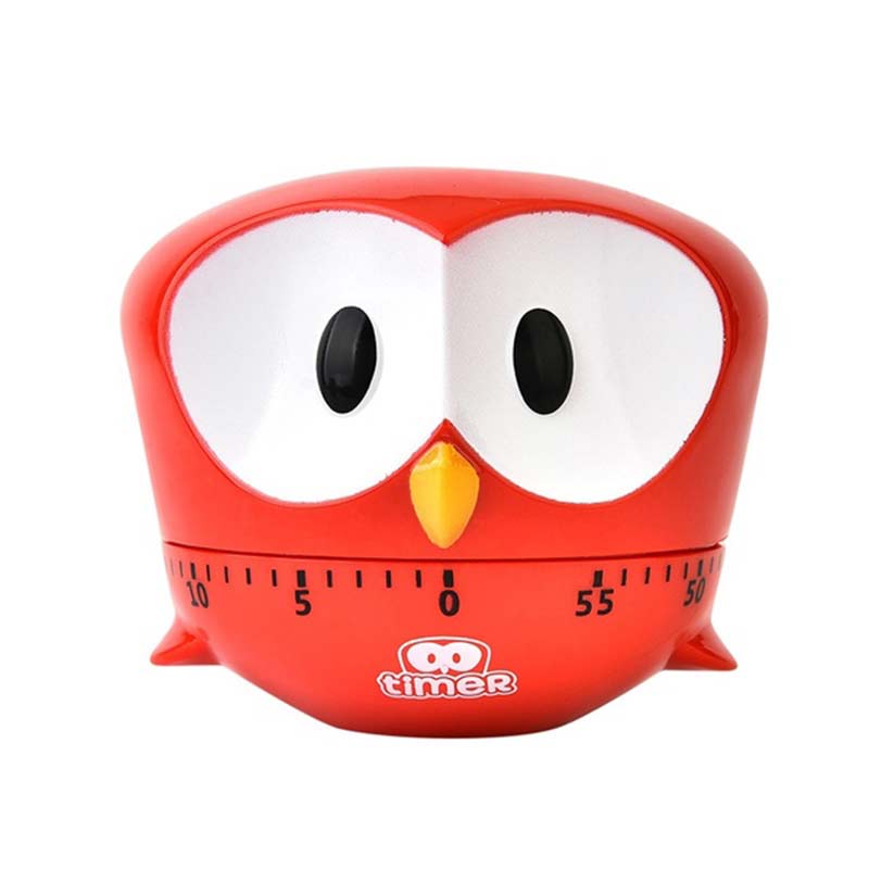 1 Pcs Mechanische Timer Cartoon Plastic Big Eye Eagle Stijl Keuken Gadget Keuken Koken Ei Timer Blauw/Rood/groen/Orange: Rood
