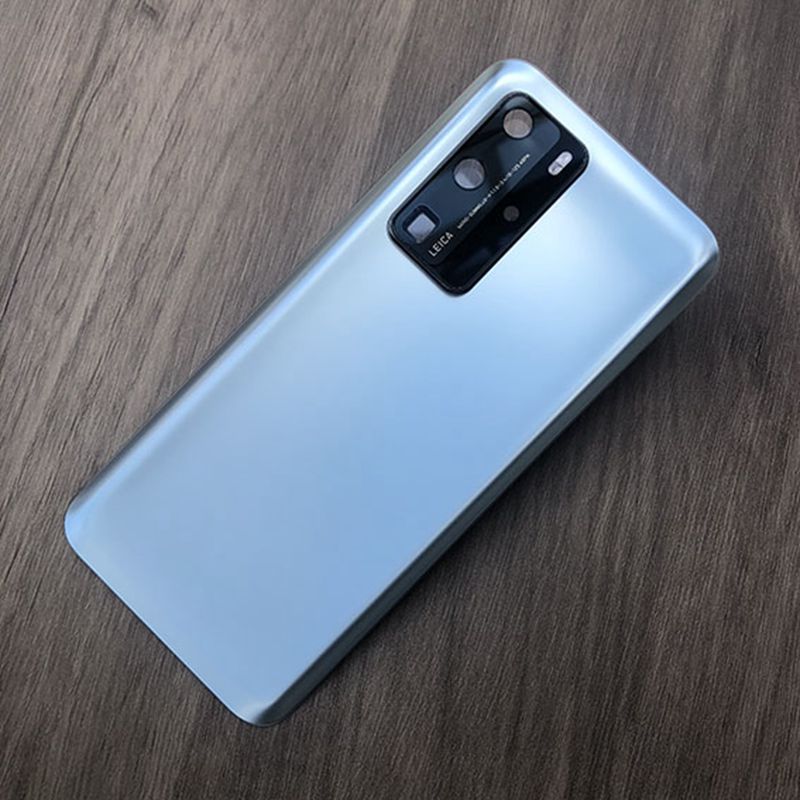 Przezroczysta tylna pokrywa dla Huawei P40 Pro pokrywa baterii tylna wymiana szkła P40Pro obudowa tylna obudowa przezroczysta obudowa naprawa: Silver With Lens