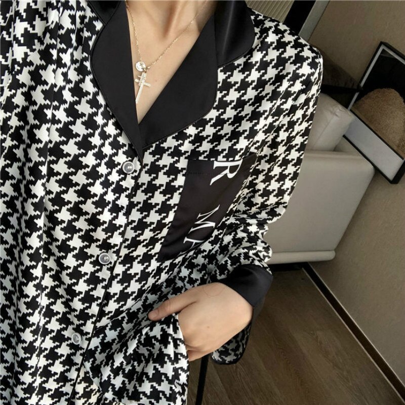 Conjuntos de pijama de 2 piezas para mujer, ropa de dormir de manga larga con cuello vuelto, parte superior con una botonadura, pantalones sencillos de , informales y suaves de otoño