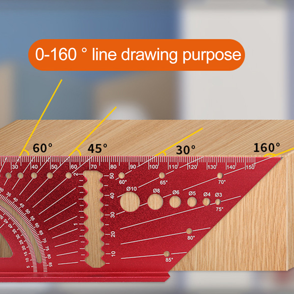 Angle Ruler Carpentry Measuring Square 45 90 Degree Measuring Aluminum Alloy Layout Angle Calibration Guide Marker