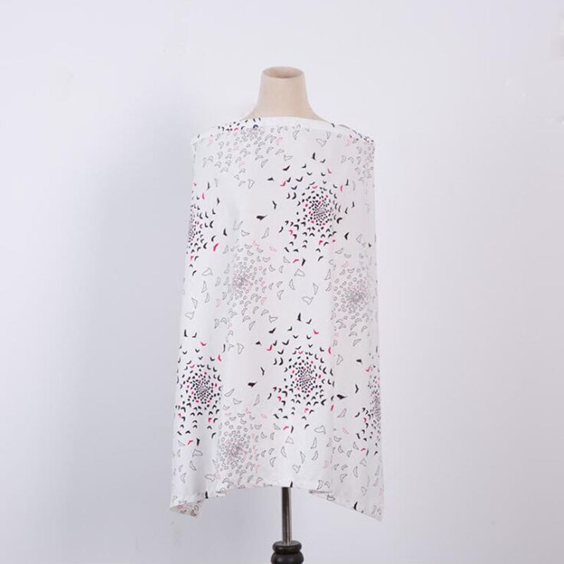 Breastfeeding Cover Baby Infant Breathable Cotton Muslin Nursing Cloth L Large Size Big Nursing Feeding Cover Cape Apron: White-1