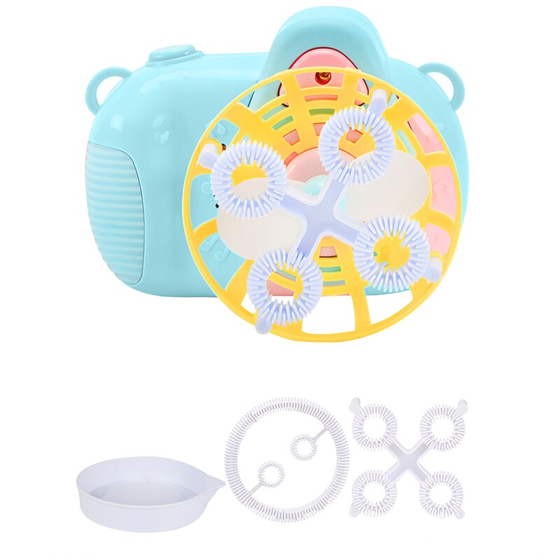 Kinderen Elektrische Ventilator Bubble Camera Speelgoed Automatische Bubble Machine Blower Water Blazen Speelgoed Outdoor Kinderen Speelgoed Automatische Bubble: Sky-blue