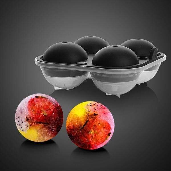 Big Ice Hockey Silicone Mold Ice Box Multifunctional 4-Cavity Silicone Ball Ice Cube Maker