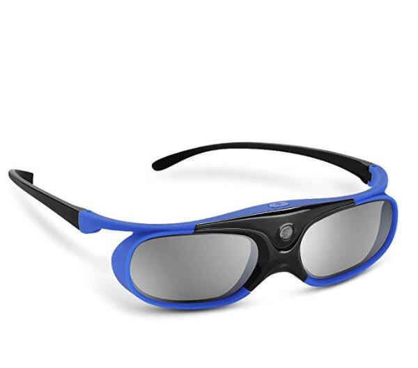 BOBLOV – lunettes à obturateur actif 3D dlp-link, JX-30, 96Hz/144Hz, rechargeables USB, bleu pour Home cinéma, pour projecteur Dell BenQ W1070 W700: Blue-1pcs
