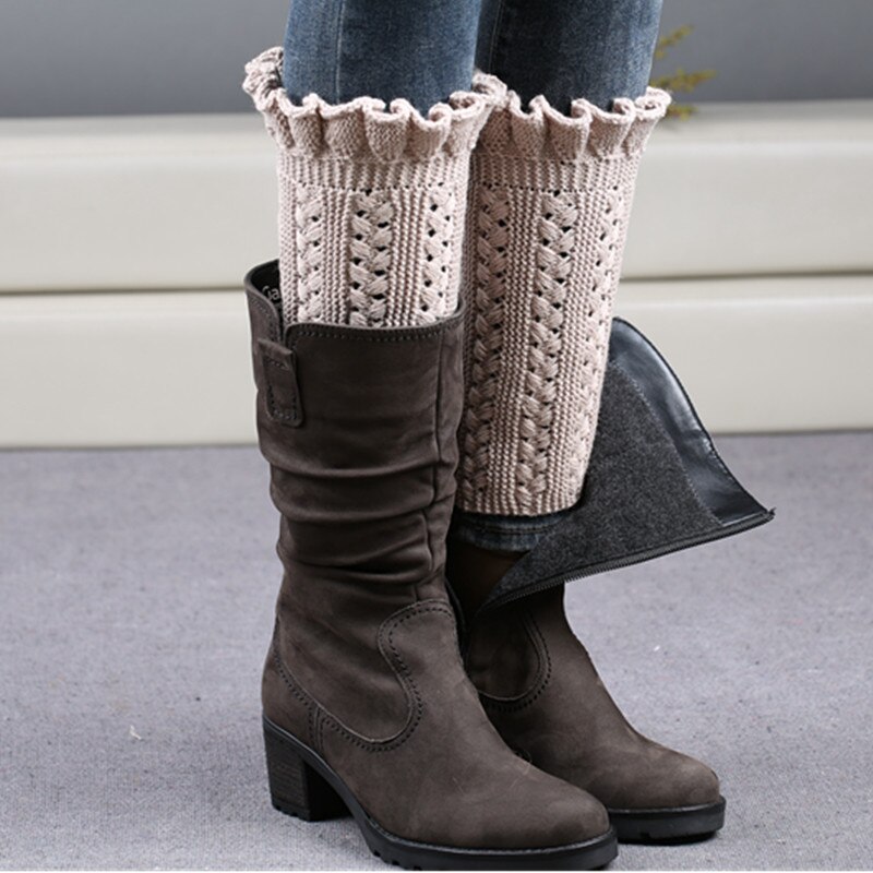 Women Knit Leg Warmers Ladies Bud Boot Cuffs Boots socks Boot Cuffs Gaiters Toppers Beenwarmers Warm Legwarmers