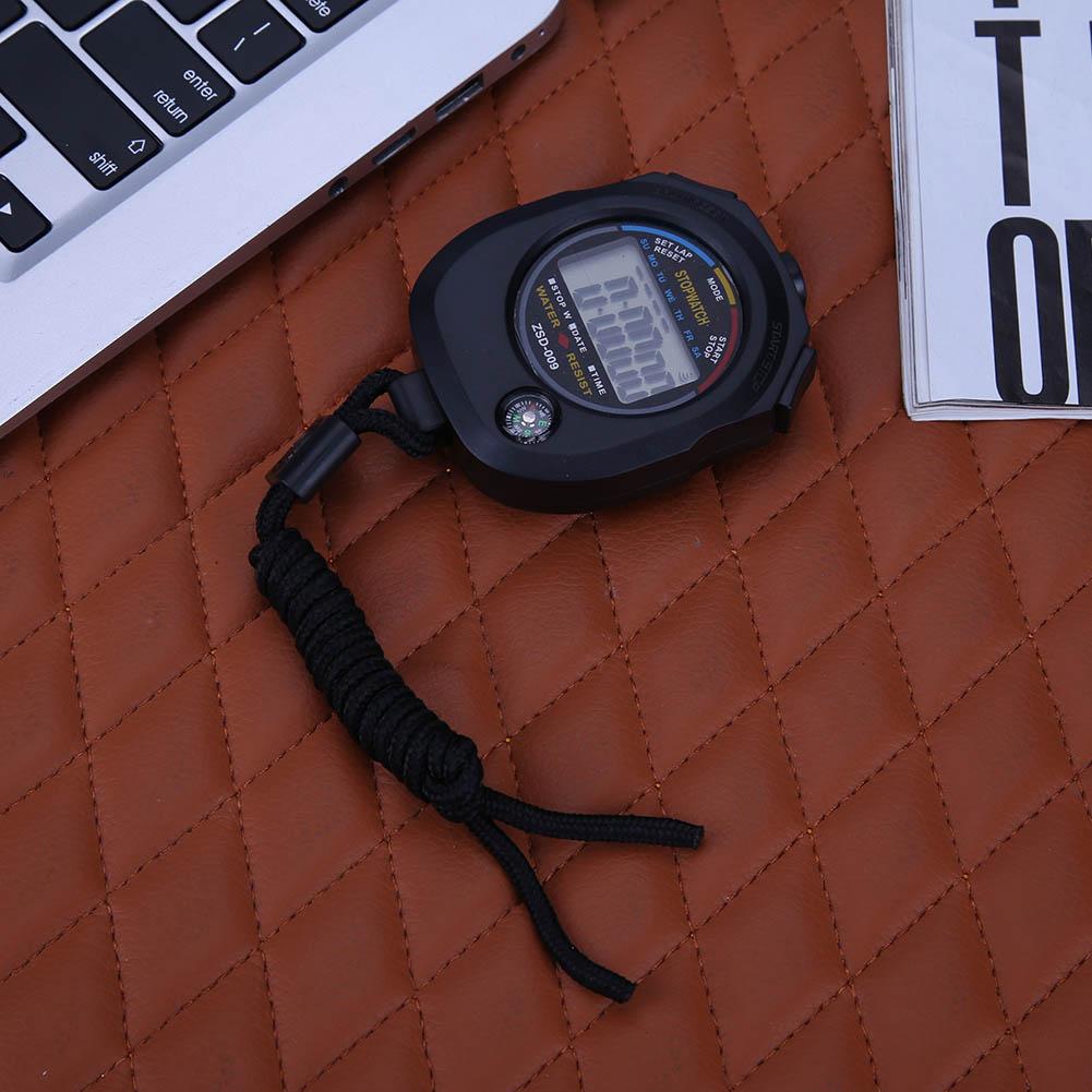 LCD Digital Stopwatch Sport Timer Stop Watch with String Multifunction Sport Timer Handheld Waterproof Chronograph Stop Watch