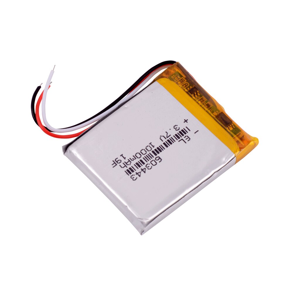 3 linjers liter energibatteri 3.7v e vei rute  lh950 lh980n 603443 063443 1000 mah 5 tommers navigator universalt oppladbart batteri