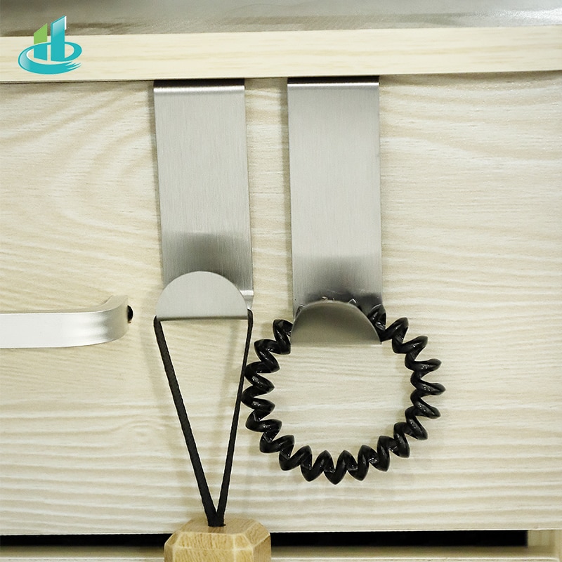 2PCS Multipurpose Stainless Steel Door Hook For Kitchen Bathroom Cabinet Clothes Towel Home Storage Hanger Hooks Holder