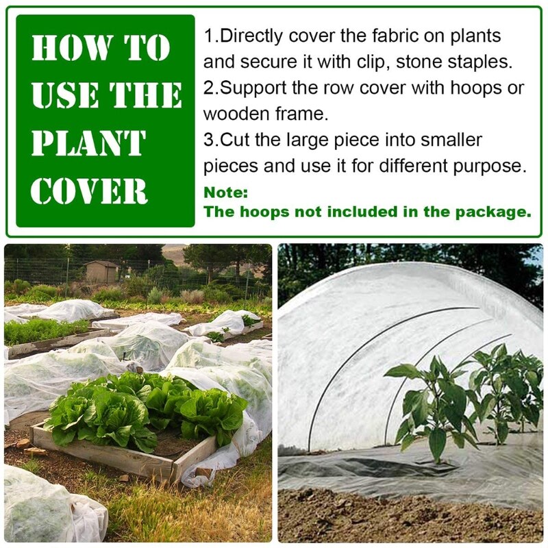 Plant Covers Freeze Protection Reusable Floating Row Cover for Crop Raised Bed Vegetables Insect Barrier Plant Blanket