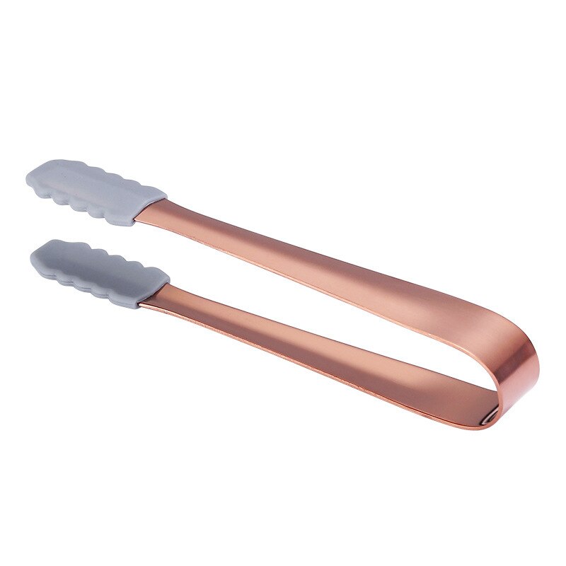 1pcs Ice Clip Ice Tong Bread Food BBQ Clip Multicolored Sugar Tongs Small Ice Tongs Ice Cooling Ice Cube Small Kitchen Tongs: Rosegold-13.5cm