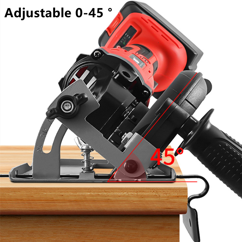 45° Adjustable Cutting Depth Positioning Bracket Angle Grinder Retrofit Cutting Machine Slotting Base For100-125MM Angle Grinder