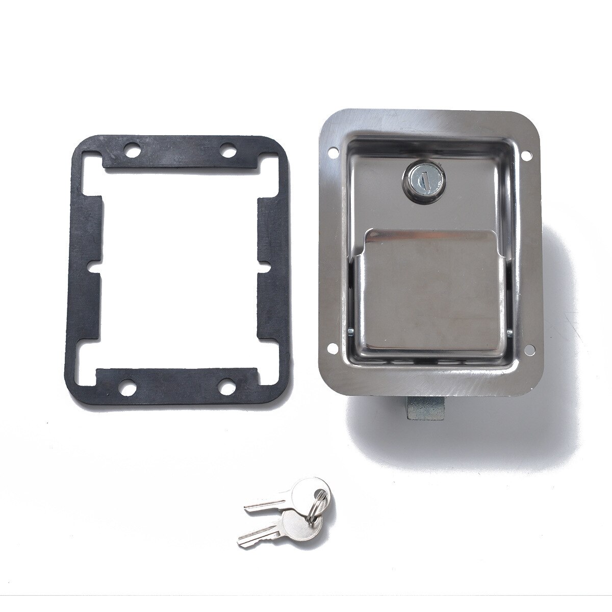 Stainless Steel Paddle Latch 140MMx108MM with 2 Keys for Tool Box Lock Trailer Caravan Truck Stainless Steel Tear Latch