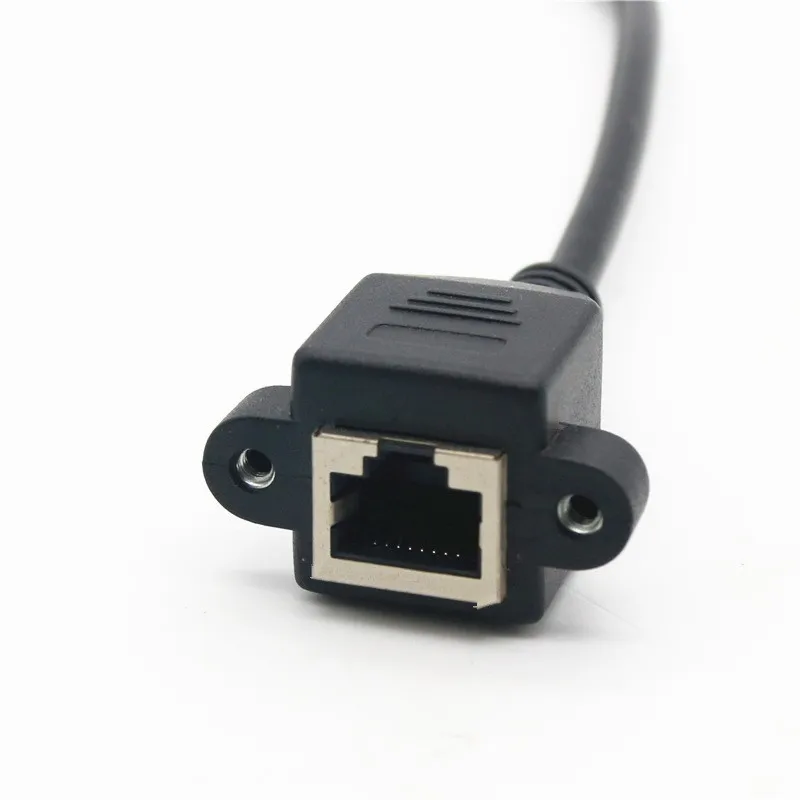 Cable 8P8C FTP STP UTP RJ45 macho a hembra 100M/1000M de velocidad Cat5 Cat6e tornillo montaje en Panel Cable de extensión de red LAN Ethernet