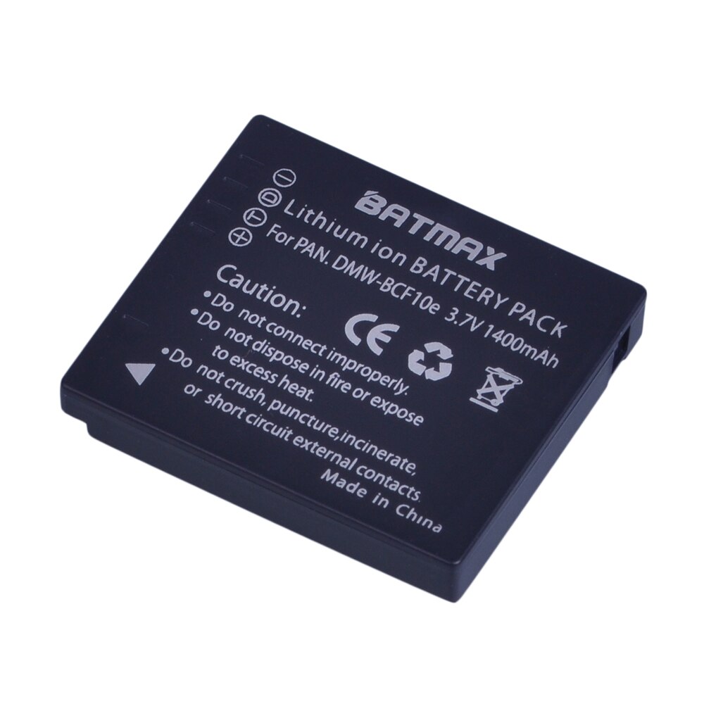 Batamx 1400mAh DMW-BCF10 DMW-BCF10E DMW-BCF10PP Battery+LCD USB Charger for Panasonic Lumix CGA-S/106B, DMC-F2, DMC-F3, DMC-FH1