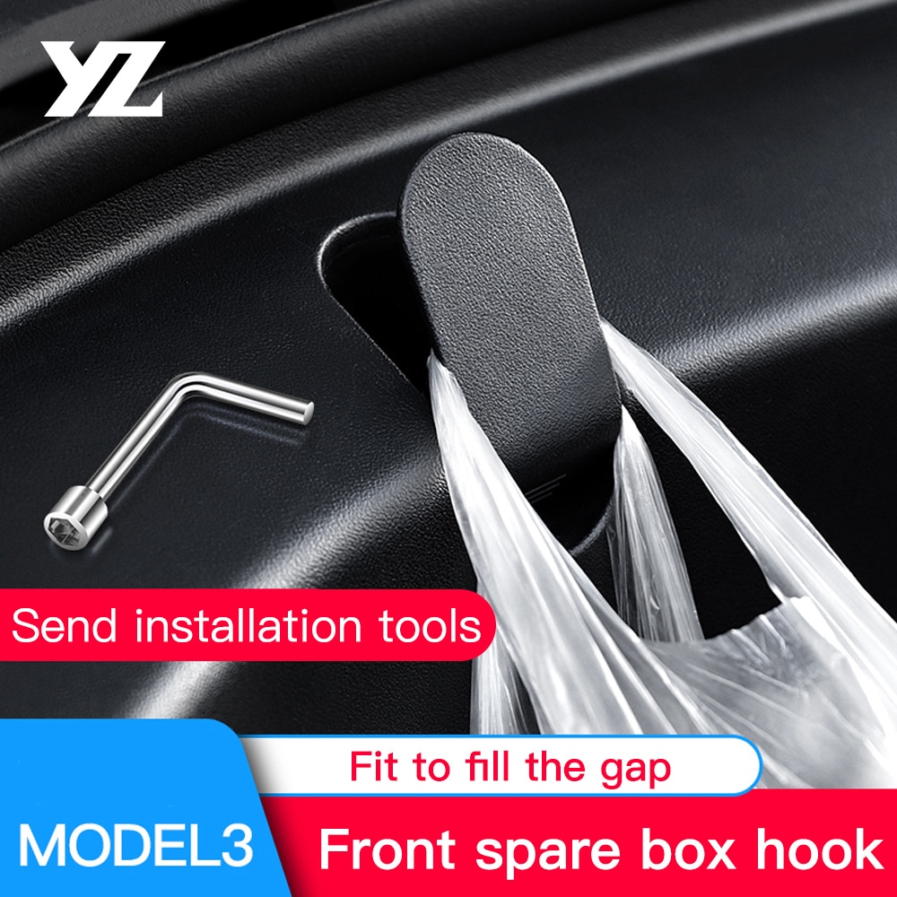 Yz 2 Stuks Voor Tesla Model 3 Front Kofferbak Tas Haken Voor Tesla Model3 Frunk Haken Clip Tas Cargo Haak voor Tesla Model 3 Accessoires