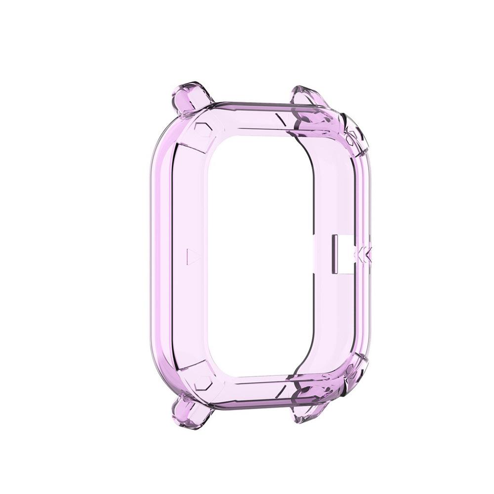 Tpu ram stötfångare täckfodral skalskydd för xiaomi huami amazfit gts smart klockskydd armband skyddande tillbehör: Lila