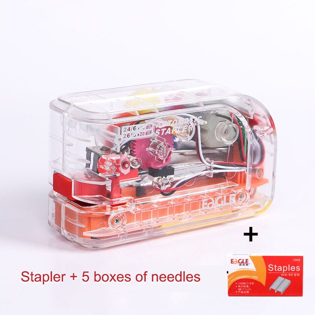 Electric Stapler Office Labor-saving Stapler Automatic Stapler Medium Student Staple 20 Sheets Paper School Supplies Stationery: Transparent
