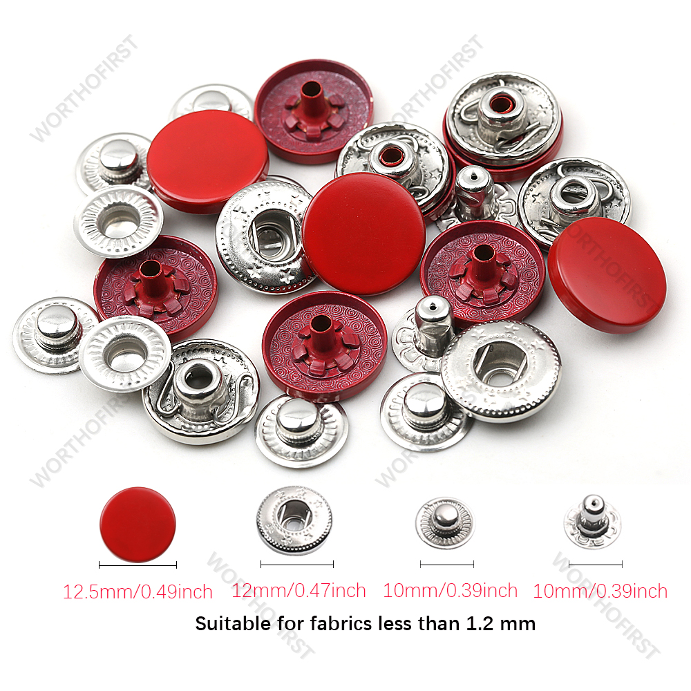Neue Leder Druckknöpfe, 12,5mm schwer Pflicht schnappen Befestigungen, 14 Farben Leder Schnappt für Kleidung, jacken, Jeans Trägt, Armbinde: 20setzt / scharlachrot