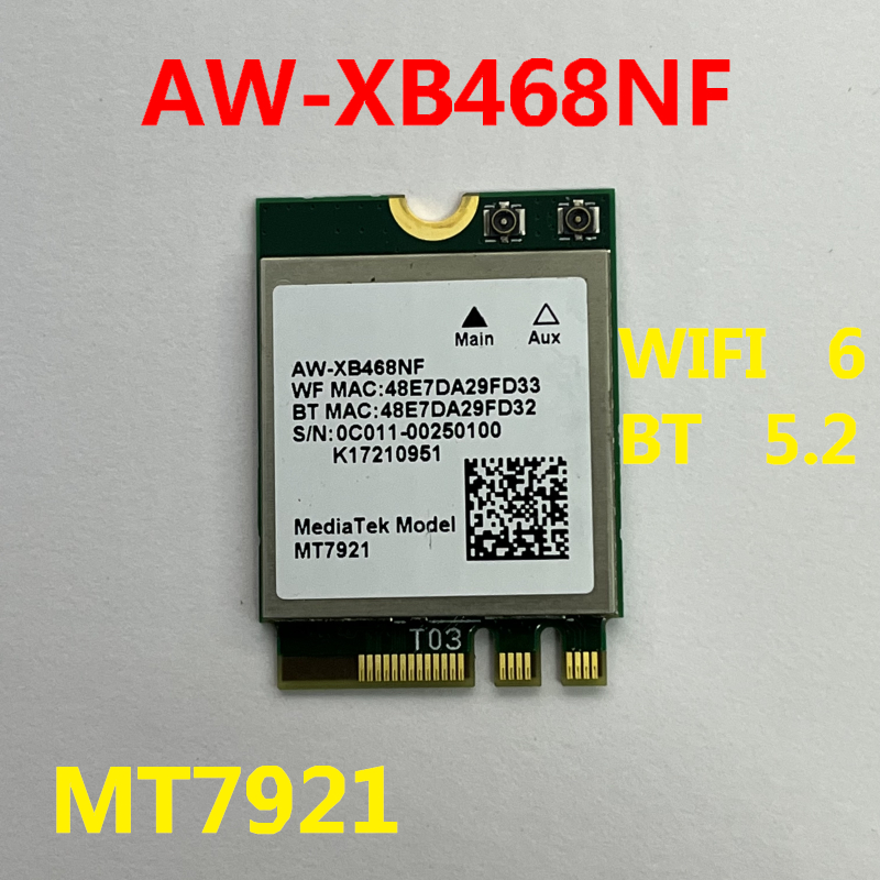 MT7921 AW-XB468NF For ASUS FA506QM FX506 FX507R FA507 WLAN WIFI wireless module bluetooth