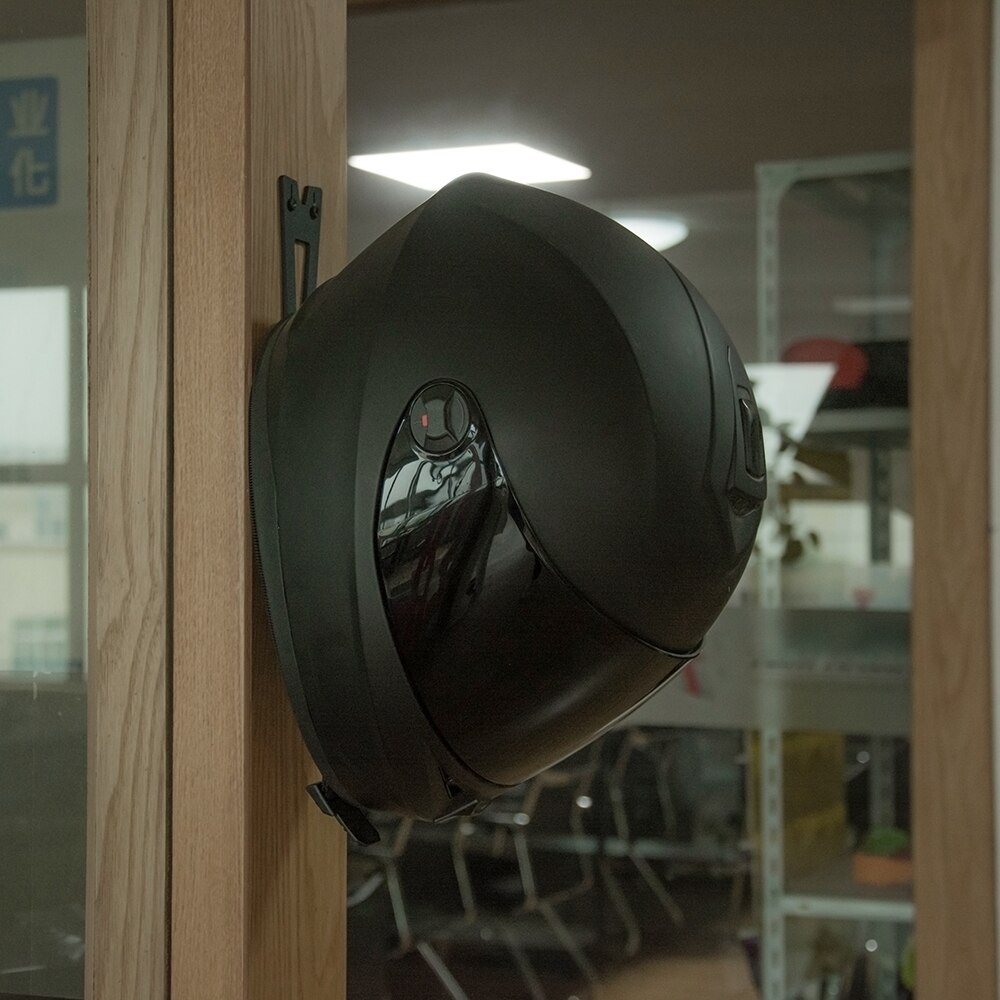 Motorcykel hjelmholder krogstativ opbevaring vægmonteret skærmbøjle sort hjelm vægbeslag
