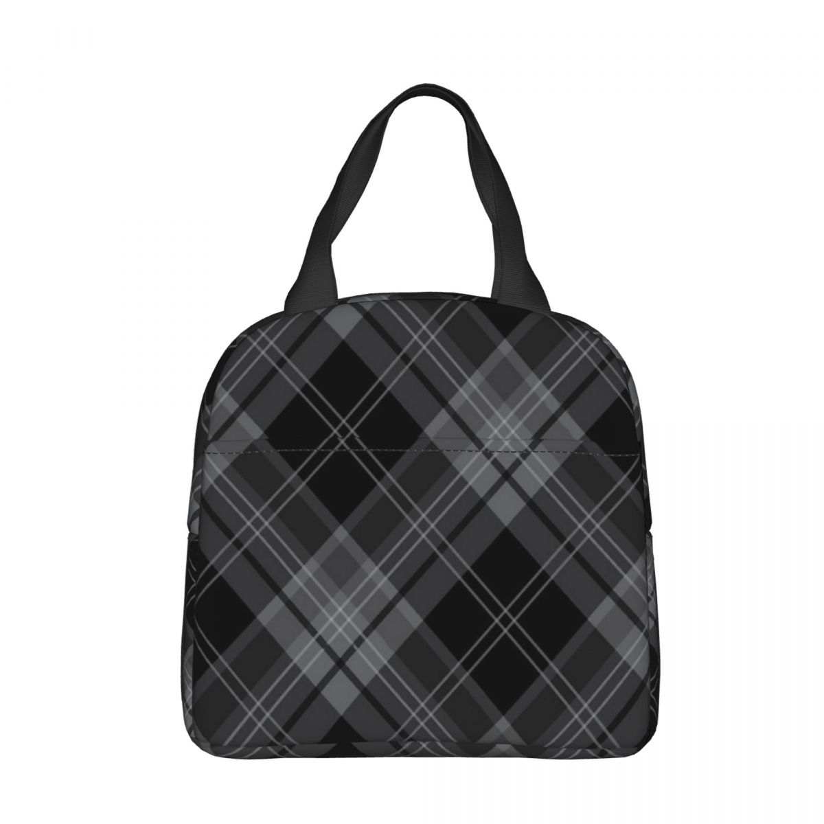 Royal Tartan Plaid Lunch Bag Waterproof Insulated Canvas Cooler Bag Thermal Cold Food Picnic Travel Tote for Women Children: army green