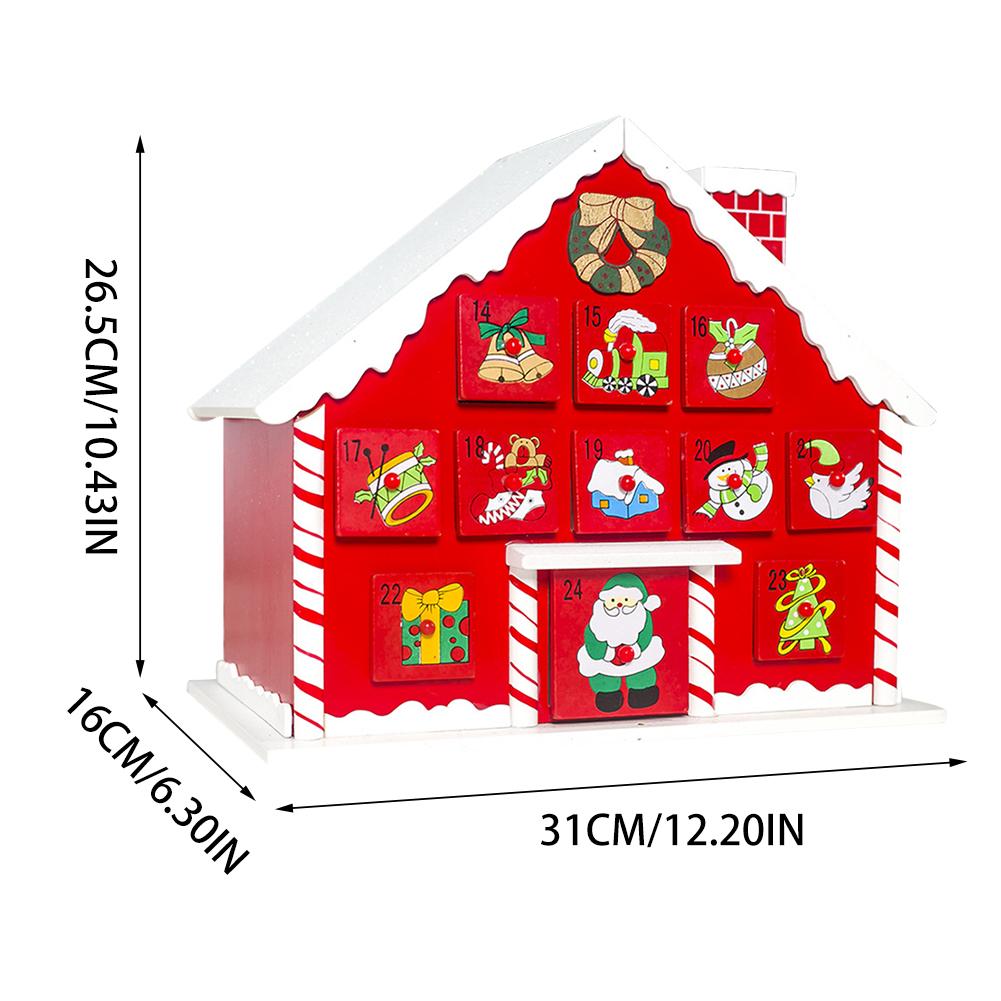 Wooden Christmas Advent Calendar With Drawers Children's Candy Storage Box Christmas Calendar Christmas Decoration