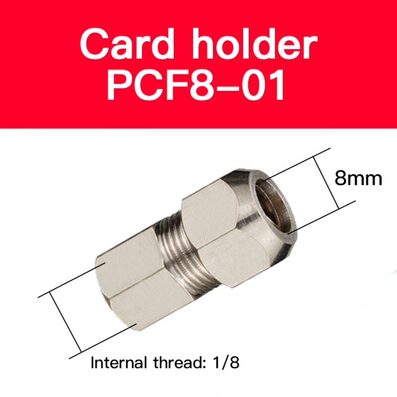1pc Pneumatic Brass tube ferrule quick-screw connector internal thread straight through PCF4/6/8/10