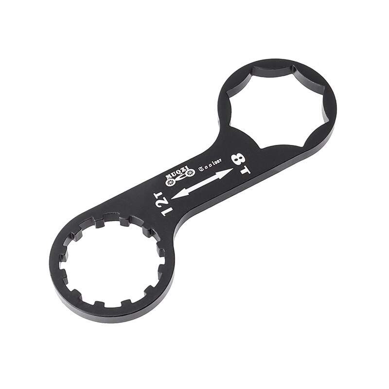 Muqzi gaffelkapslenøgle mtb cykelgaffel reparationsværktøj fjernelse af monteringsnøgle til suntour ophængsgaffel xcm xcr xct rst osv.: Sort