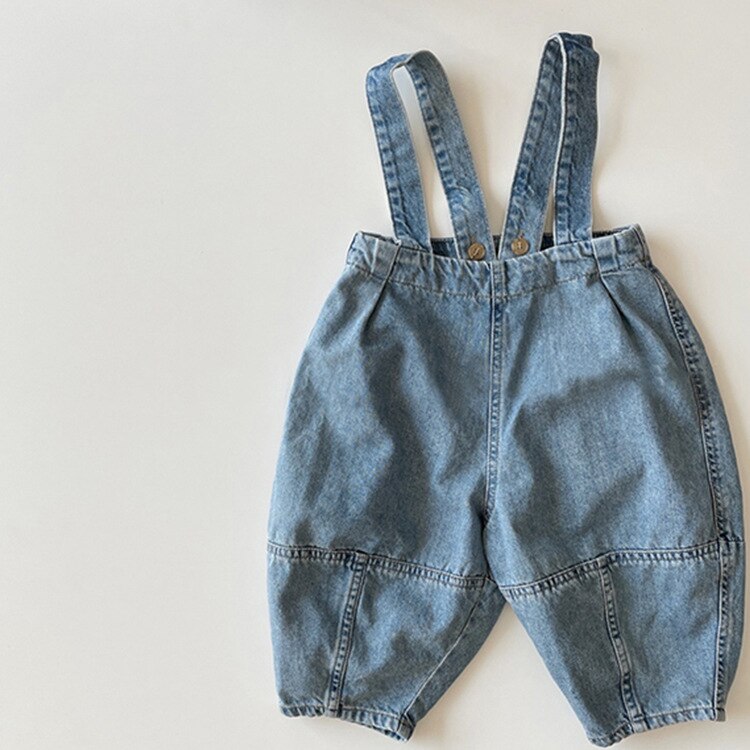 8561 freundlicher Kleidung Hosenträger Hosen Herbst Neue Jungen Mädchen verlieren Rettich Schlauch Geschlossen Füße Einfach Zu Tragen Jeans Gurt hosen
