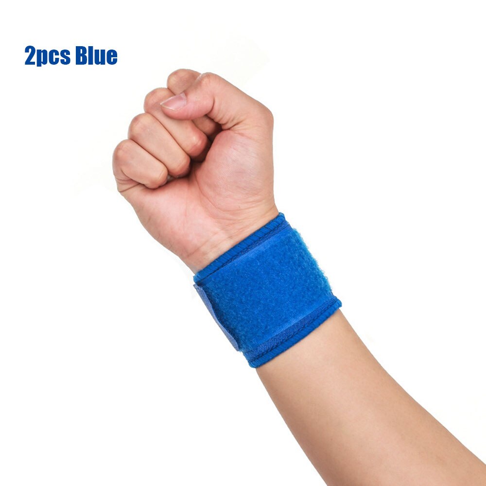 1/2pcs Hand Wrist Support Strap Adjustable Training Sport Cotton Wristband Arthritis Wraps Elastic Bandage Fitness Accessories: 2pcs blue