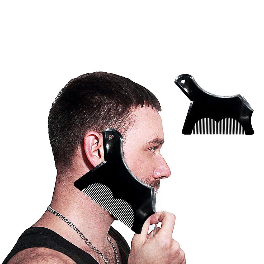 1pc barbe façonnage outil modèle pour hommes Flexible barbe style outil Guide pour rasage pochoir cheveux barbe redresser peigne